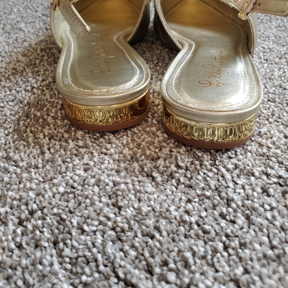 EUC Gold Ella Slingback Flats - Picture 3 of 7